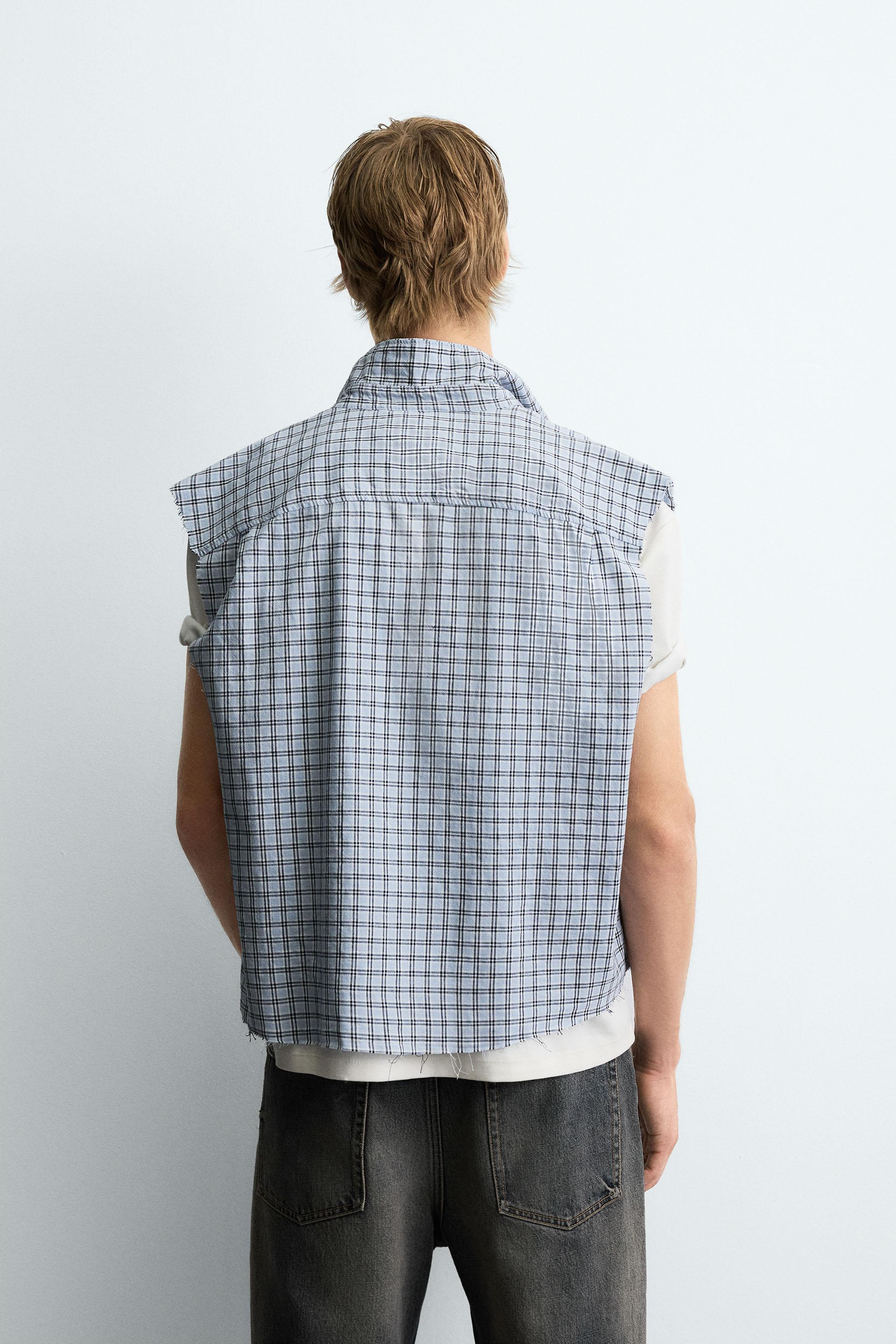 トップス simplycomplicated SC PLAID SHIRT ZIP-UP PLAID SHIRT - Blue | ZARA United States