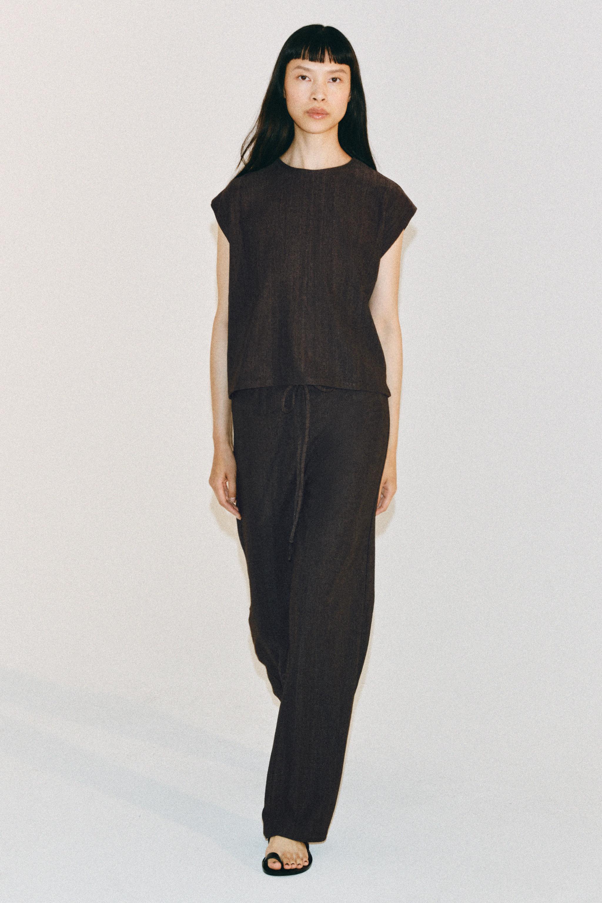 Zara RUSTIC STRAIGHT LEG PANTS