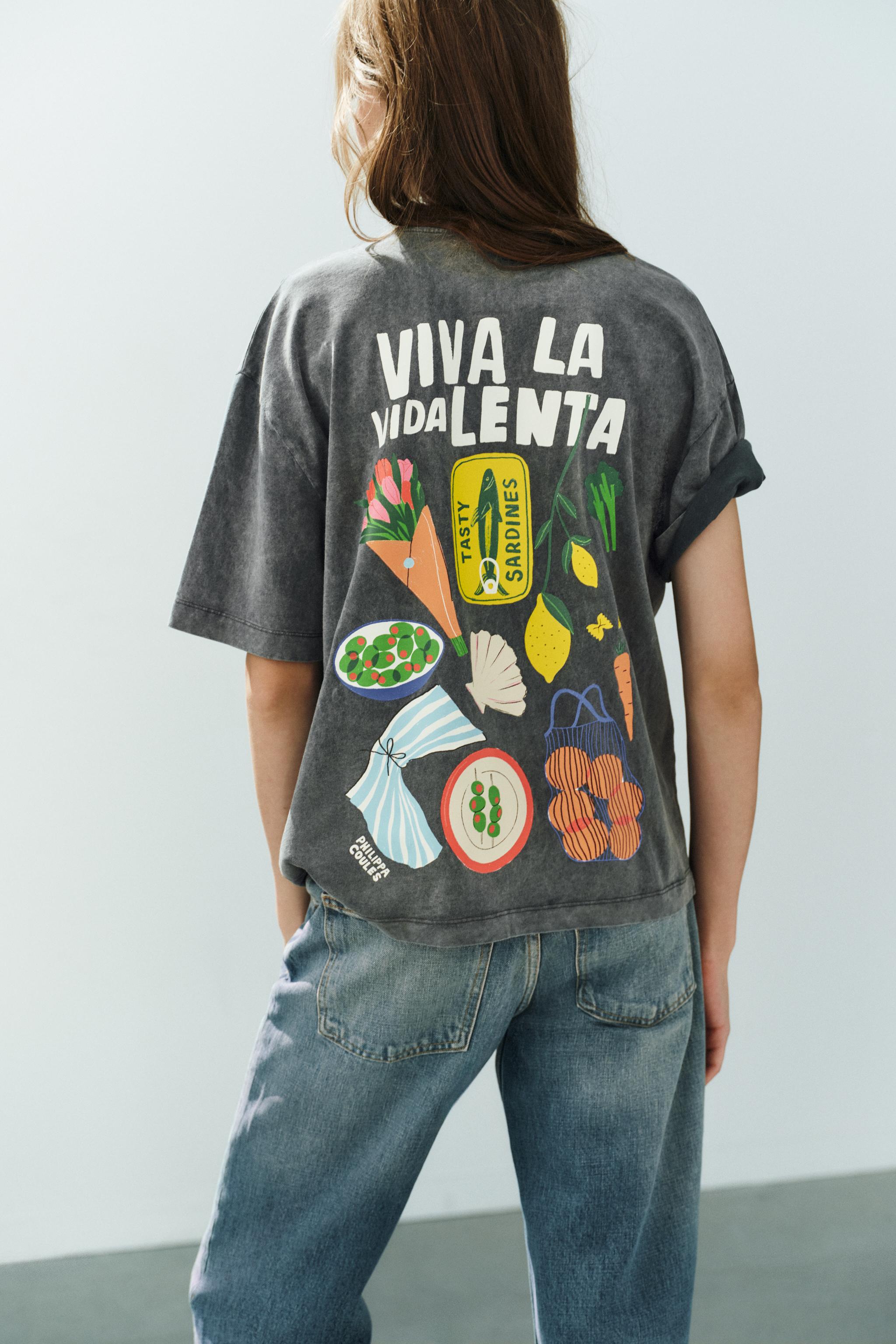 Zara PHILIPPA COULES YIKAMA EFEKTLİ T-SHIRT görsel 3