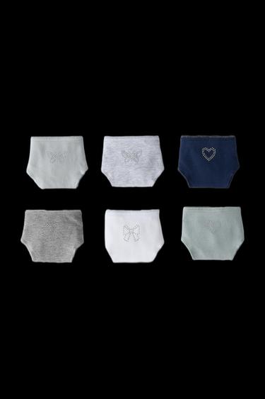 6-14 JAHRE/ 6ER-PACK SLIPS MIT STRASS-FORMen - Bunt von Zara - Bild 0