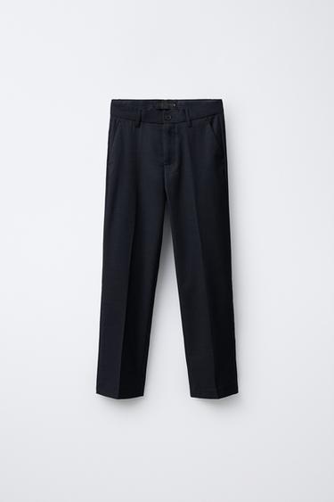 PANTALÓN TRAJE ESTRUCTURA  - Azul de Zara