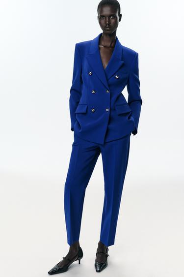 HIGH-WAIST SLIM-FIT TROUSERS - Bluish by Zara - Image 0