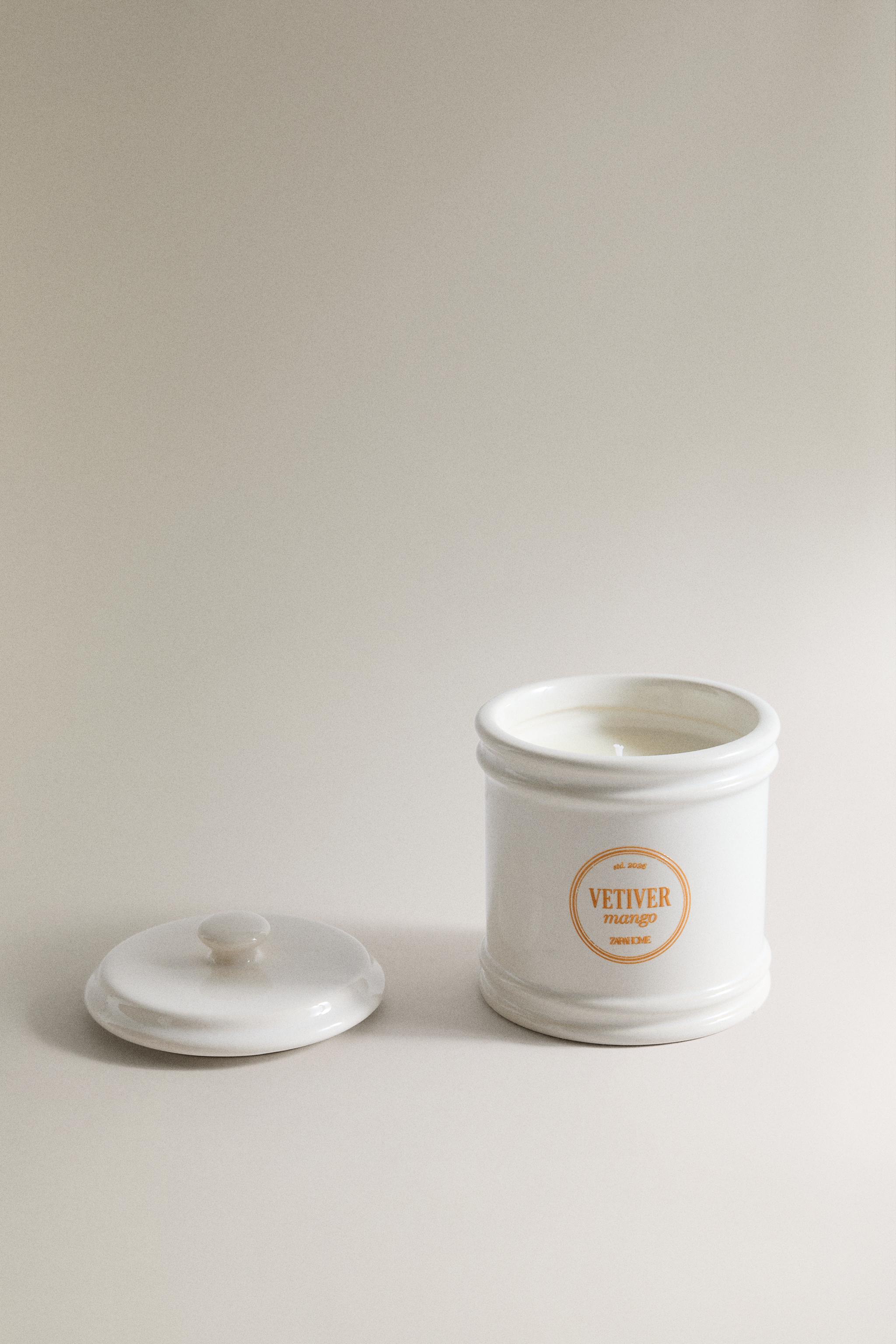 (300 G) VETIVER MANGO SCENTED CANDLE — Orange