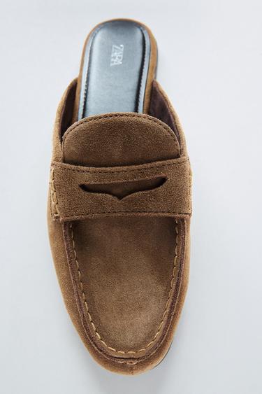 MOCASÍN SERRAJE DESTALONADO - Marrón de Zara