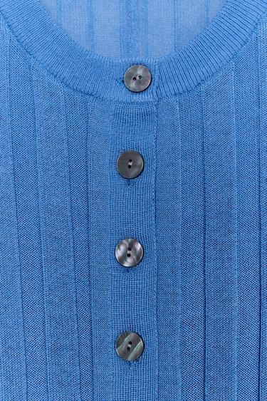 ACCORDION SLEEVE KNIT CARDIGAN - Light blue by Zara - Image 8