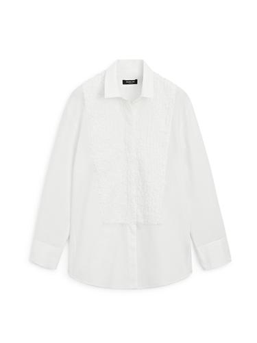 Chemise plastron avec broderies - Blanc de Zara