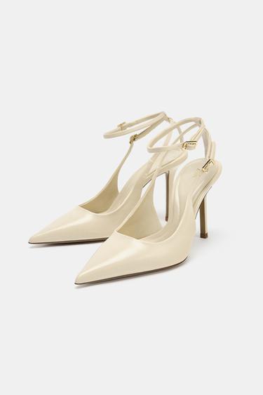 BUCKLE SLINGBACK SHOES - Ecru White by Zara - Image 3