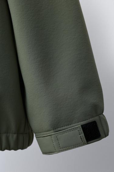VESTE DÉPERLANTE À CAPUCHE DOUBLÉE - vert kaki-moyen de Zara - Image 5