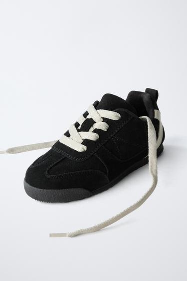 LEATHER TRAINERS - Black by Zara - Image 2