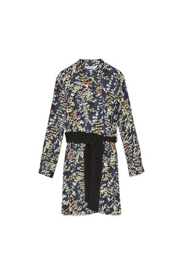 DRESS WITH CONTRASTING PRINT