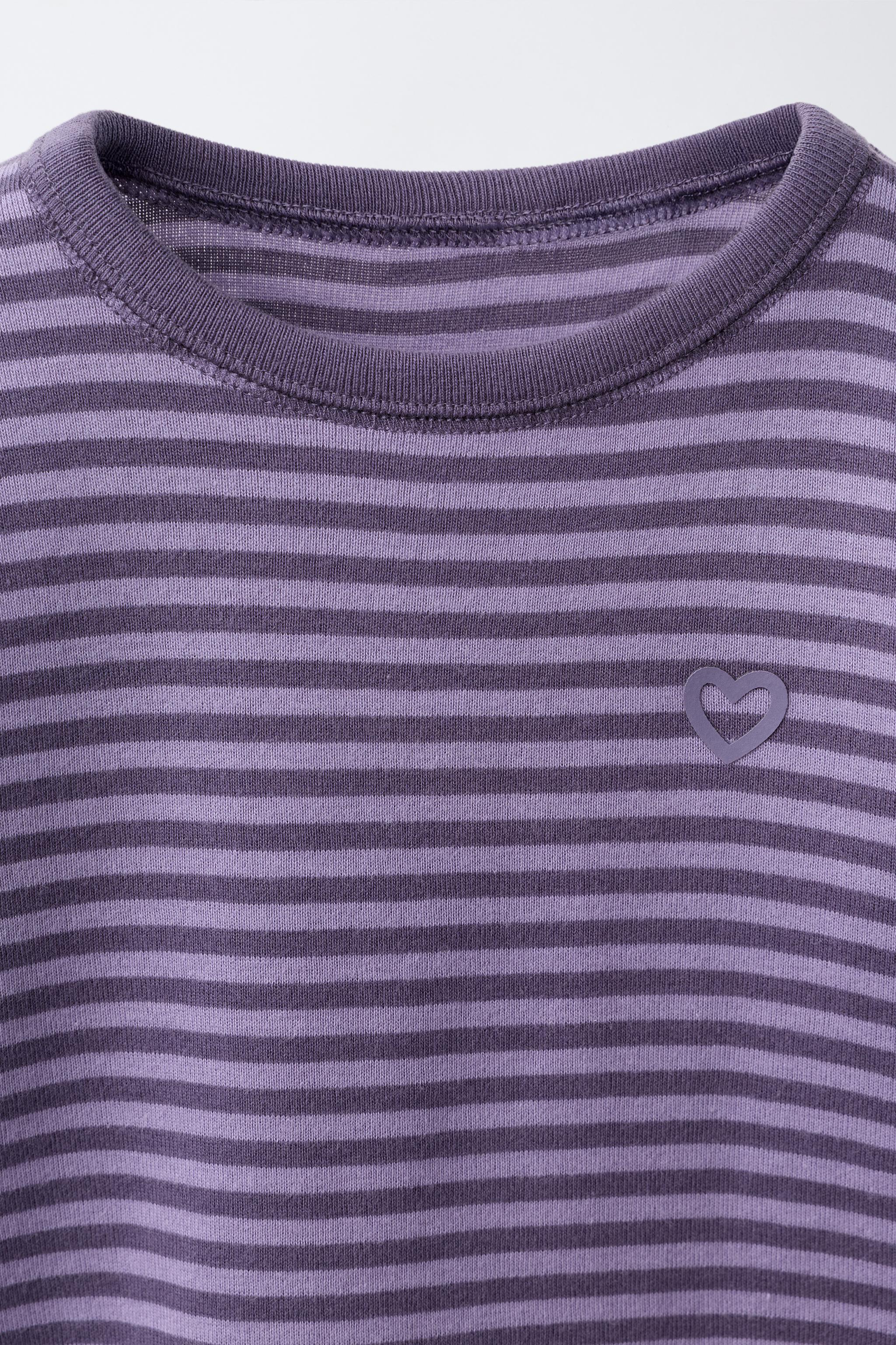 STRIPED EMBROIDERED HEART T-SHIRT