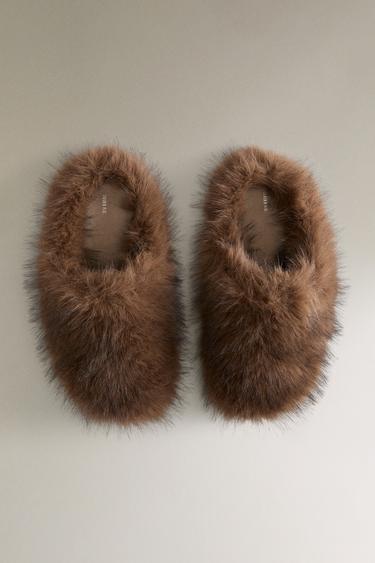 MULES FAUSSE FOURRURE - Marron de Zara - Image 3