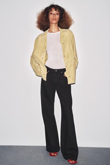 ZW COLLECTION WIDE LEG LOW-RISE JEANS - Black by Zara