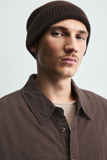 TEXTURED CHECK SHIRT - Brown by Zara