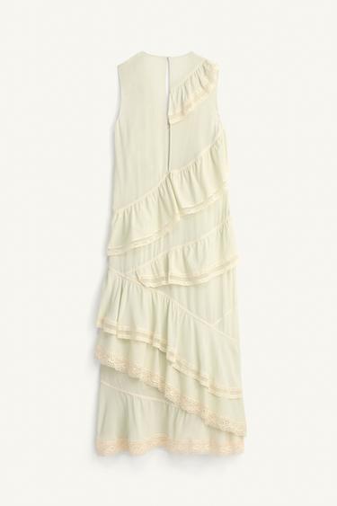 LIMITED EDITION RUFFLED LACE DRESS - Light green by Zara - Image 7