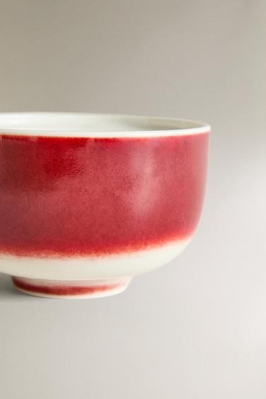 COLOURED PORCELAIN BOWL WITH LID - Dark red by Zara - Image 3