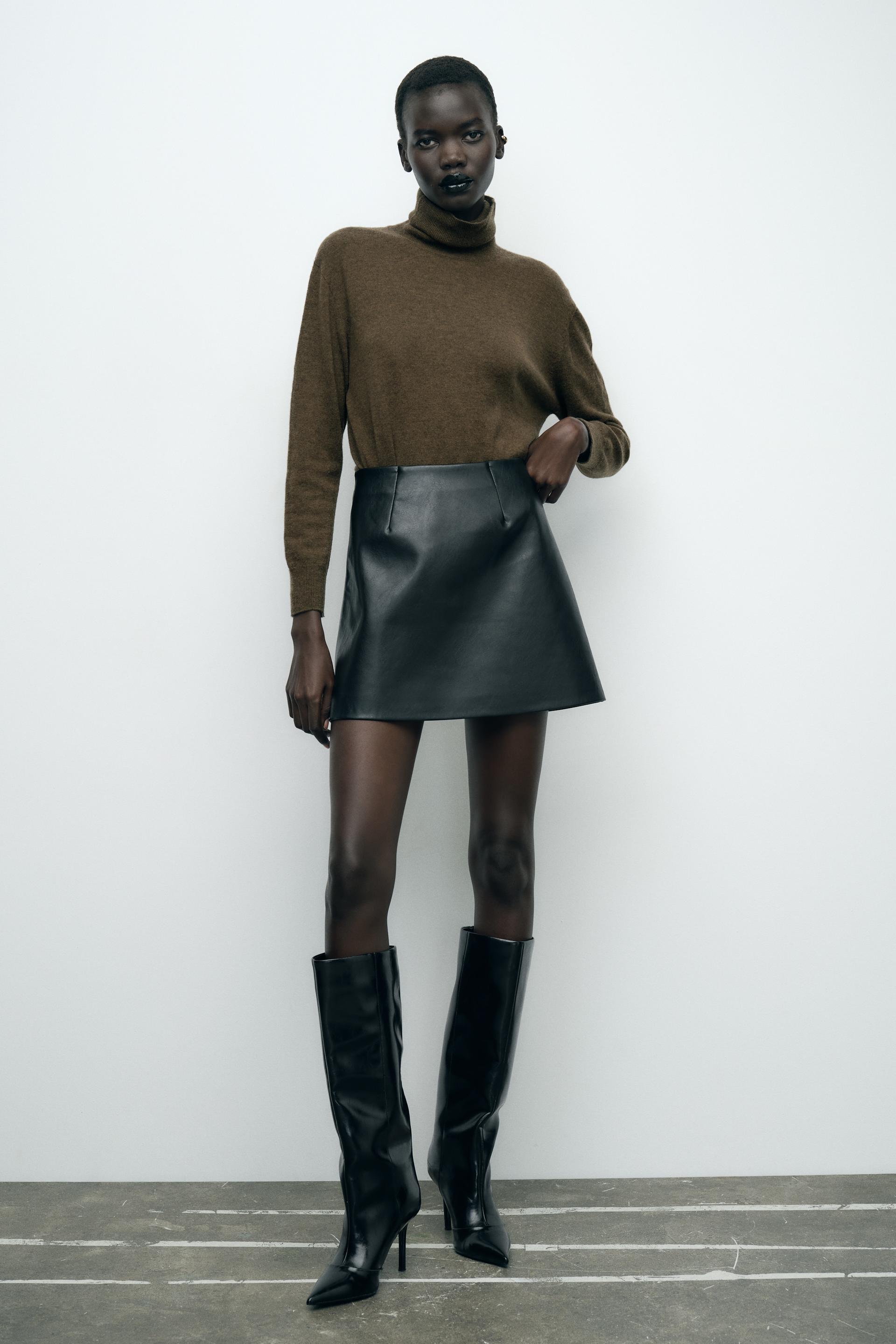 Faux suede mini skirt zara best sale