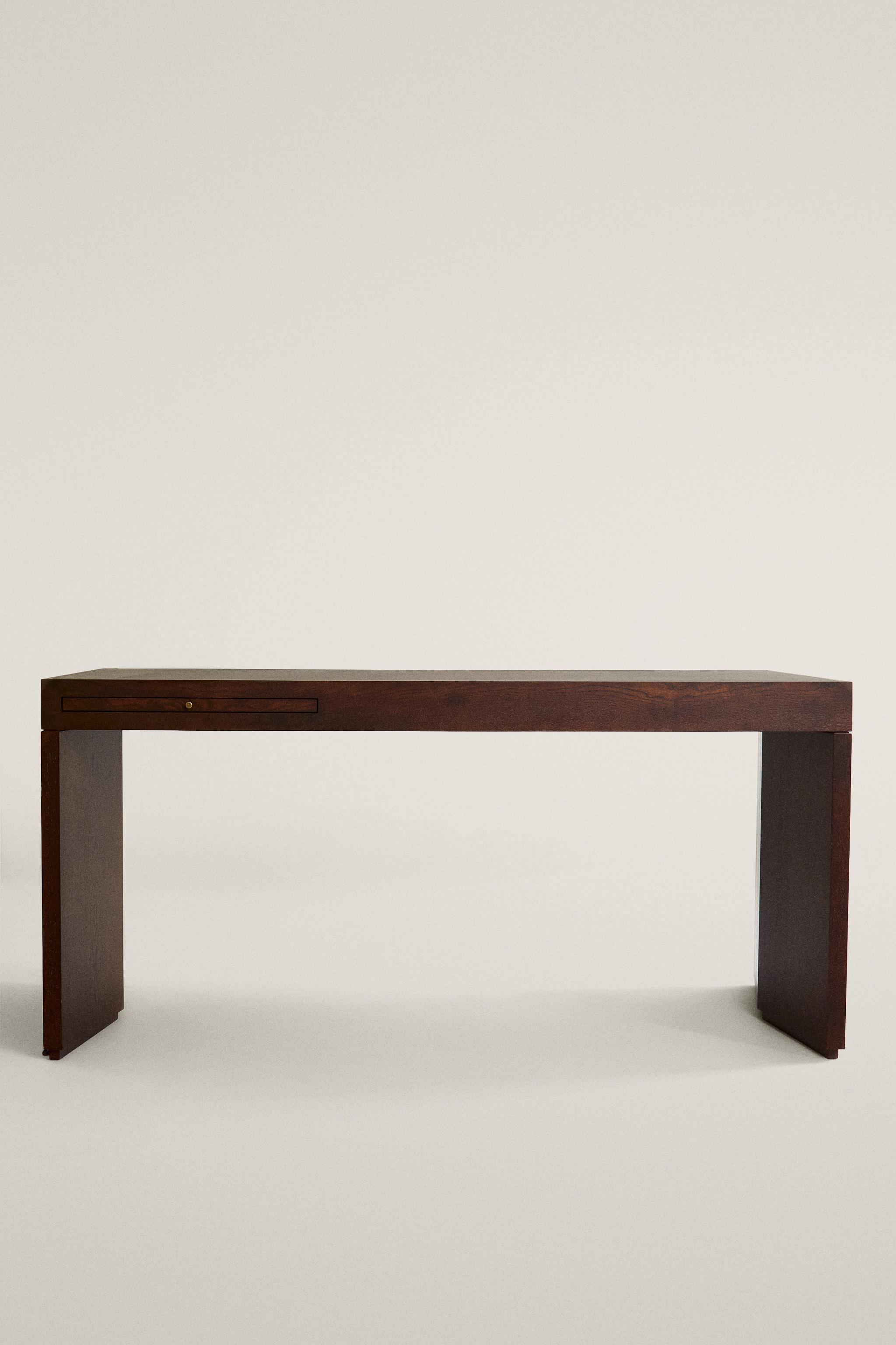 WOOD AND LEATHER DESK