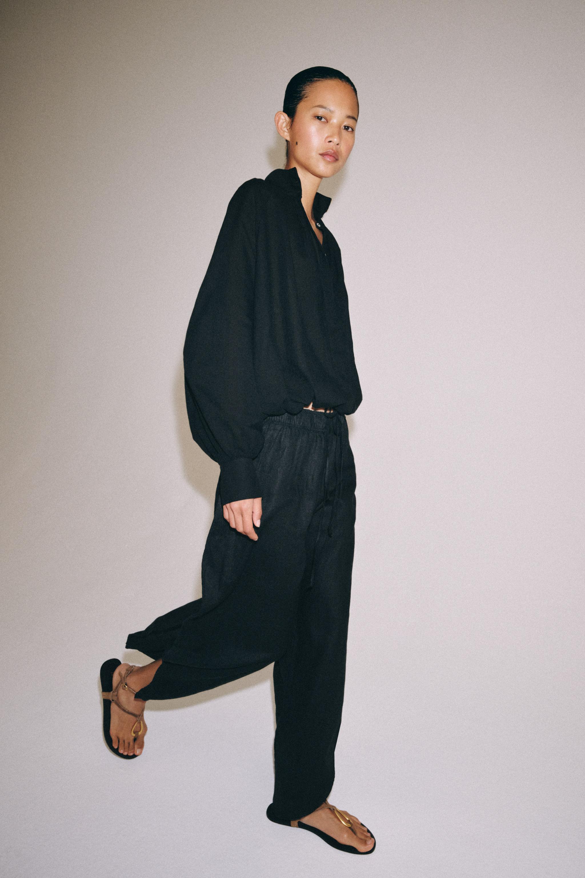 Zara ZW COLLECTION DİK YAKA GÖMLEK görsel 5