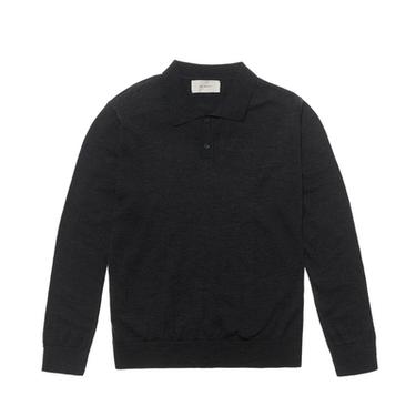 POLO EN MAILLE 100 % LAINE - Gris chiné de Zara