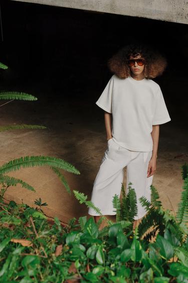 SHORT SLEEVE SWEATSHIRT - Oyster-white by Zara - Image 4