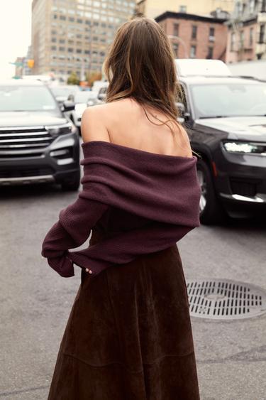PULL EN MAILLE BUSTIER - Bordeaux de Zara - Image 2