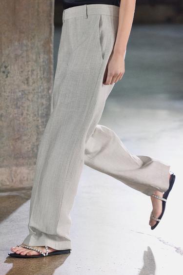 ZW COLLECTION MINIMALIST TROUSERS - Light grey by Zara - Image 2