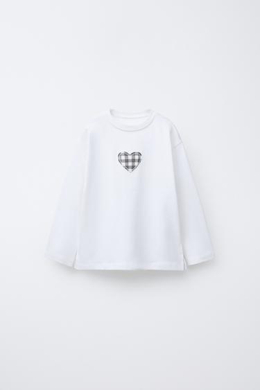 Zara HEART PATCH T-SHIRT - White