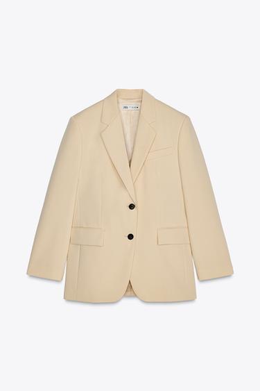 ZW COLLECTION BUTTON BLAZER - Vanilla by Zara
