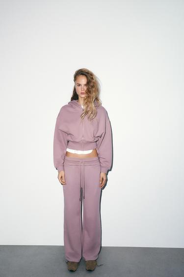 CROPPED HOODIE - Chalk pink by Zara
