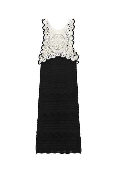 CONTRAST CHENILLE DRESS