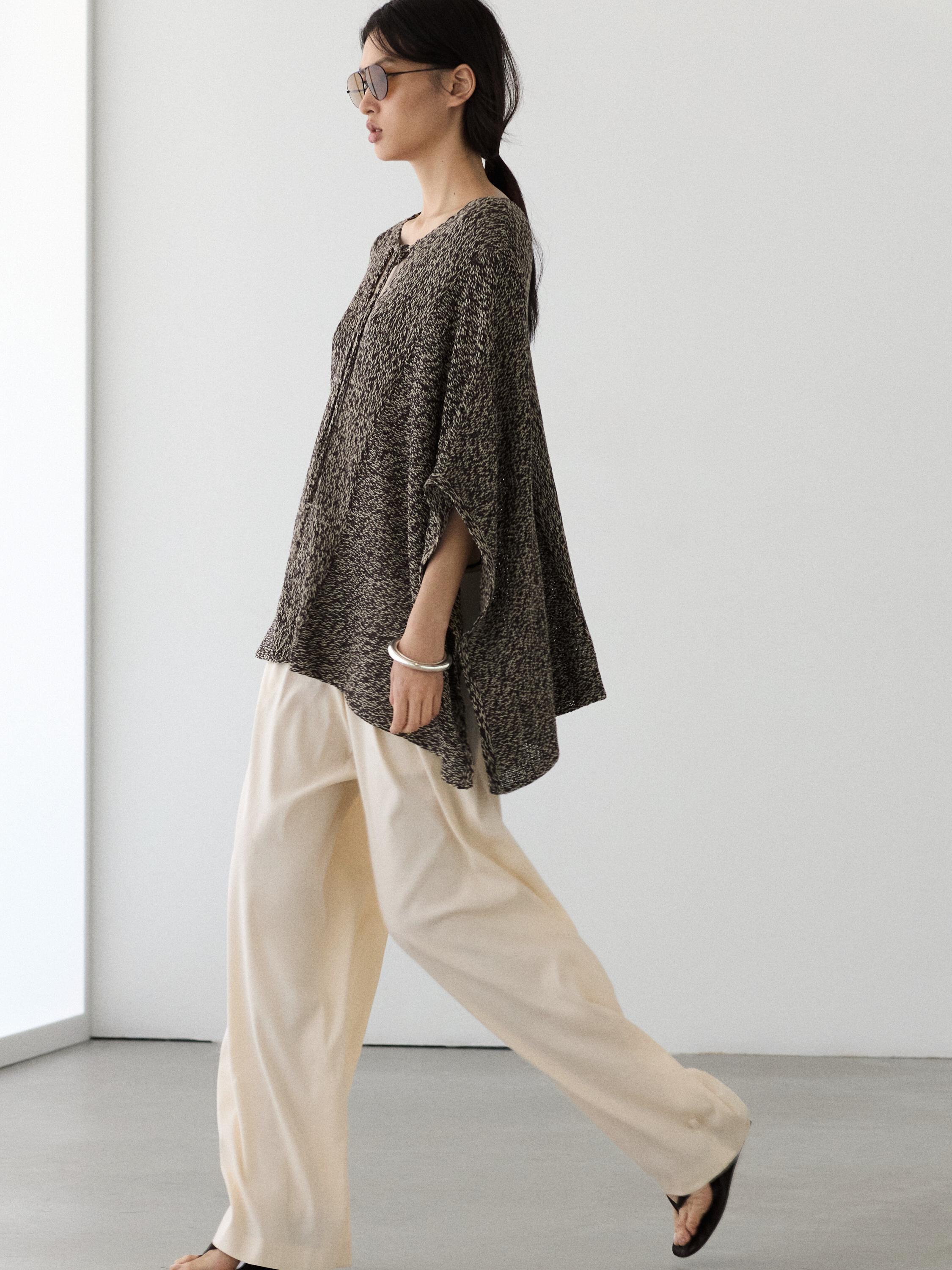 Cotton blend knit cape