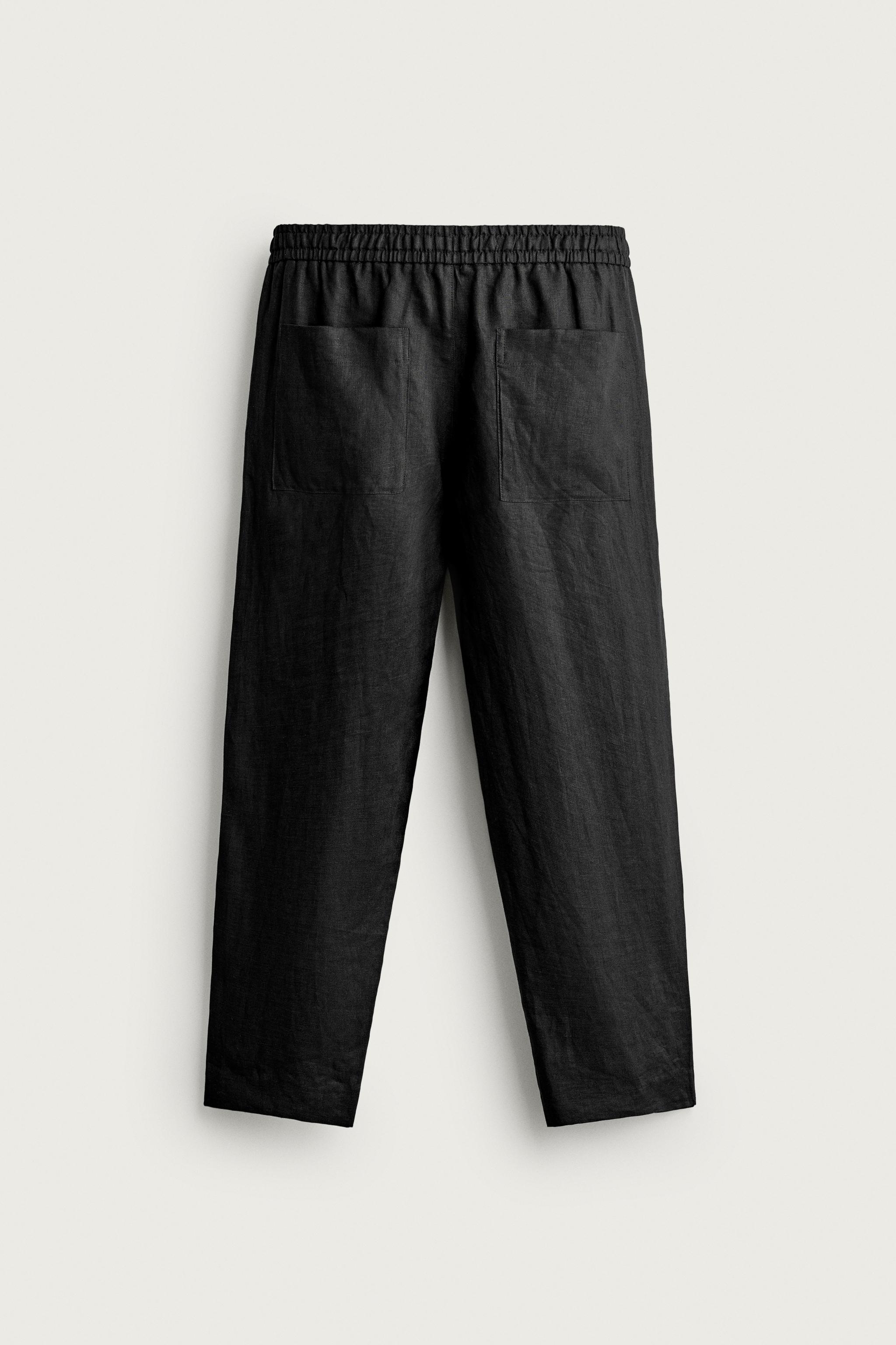 RELAXED FIT 100% LINEN PANTS