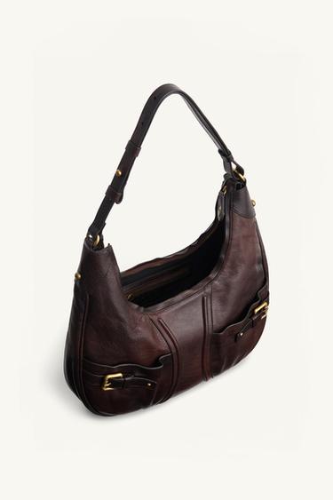 SAC PORTÉ ÉPAULE EN CUIR ÉDITION LIMITÉE - Chocolat de Zara - Image 6