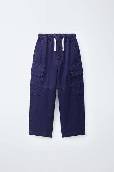CARGO POCKET TROUSERS - Ink blue by Zara
