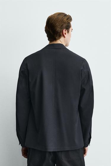 RELAXED FIT WOOL BLEND BLAZER - Navy blue by Zara - Image 2