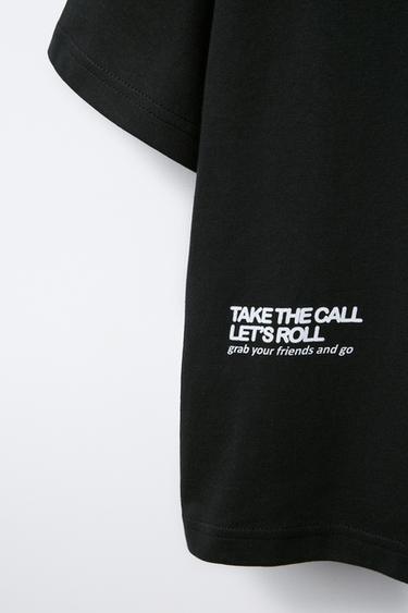 T-SHIRT TEXTE GRAFFITI - Noir de Zara - Image 3
