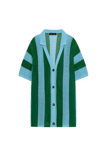 STRIPED KNIT POLO SHIRT - striped by Zara