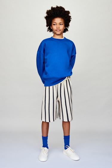 ШОРТЫ ИЗ РЕЛЬЕФНОГО ТРИКОТАЖА В ПОЛОСКУ — ЭКРЮ от Zara