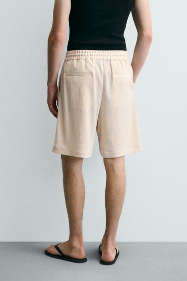 EMBOSSED RELAXED FIT BERMUDA SHORTS - Beige marl by Zara - Image 2
