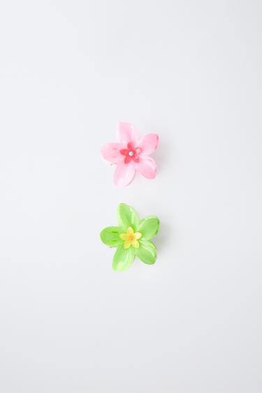 Zara TWO-PACK OF HIBISCUS FLOWER CLIPS - Pink - Image 0