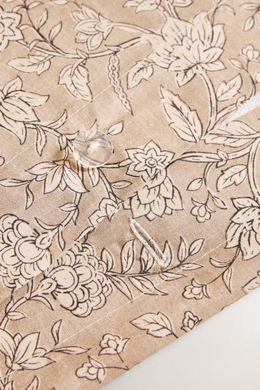 DEKBEDOVERTREK MET BLOEMENPRINT - Beige van Zara