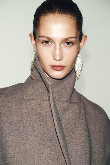 DOUBLE-BREASTED SHORT COAT - Mink by Zara - Image 3