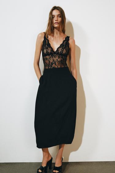 FALDA BARREL ZW COLLECTION - Negro de Zara - Imagen 0