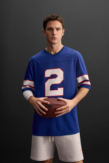 AMERICAN FOOTBALL T-SHIRT - Blue by Zara