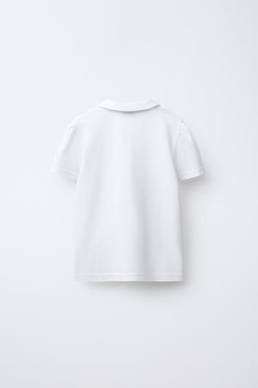 PIQUÉ POLO SHIRT WITH PETER PAN COLLAR - White by Zara - Image 1