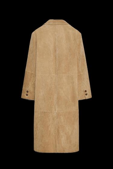 SUEDE LEATHER COAT ZW COLLECTION LIMITED EDITION - Beige by Zara