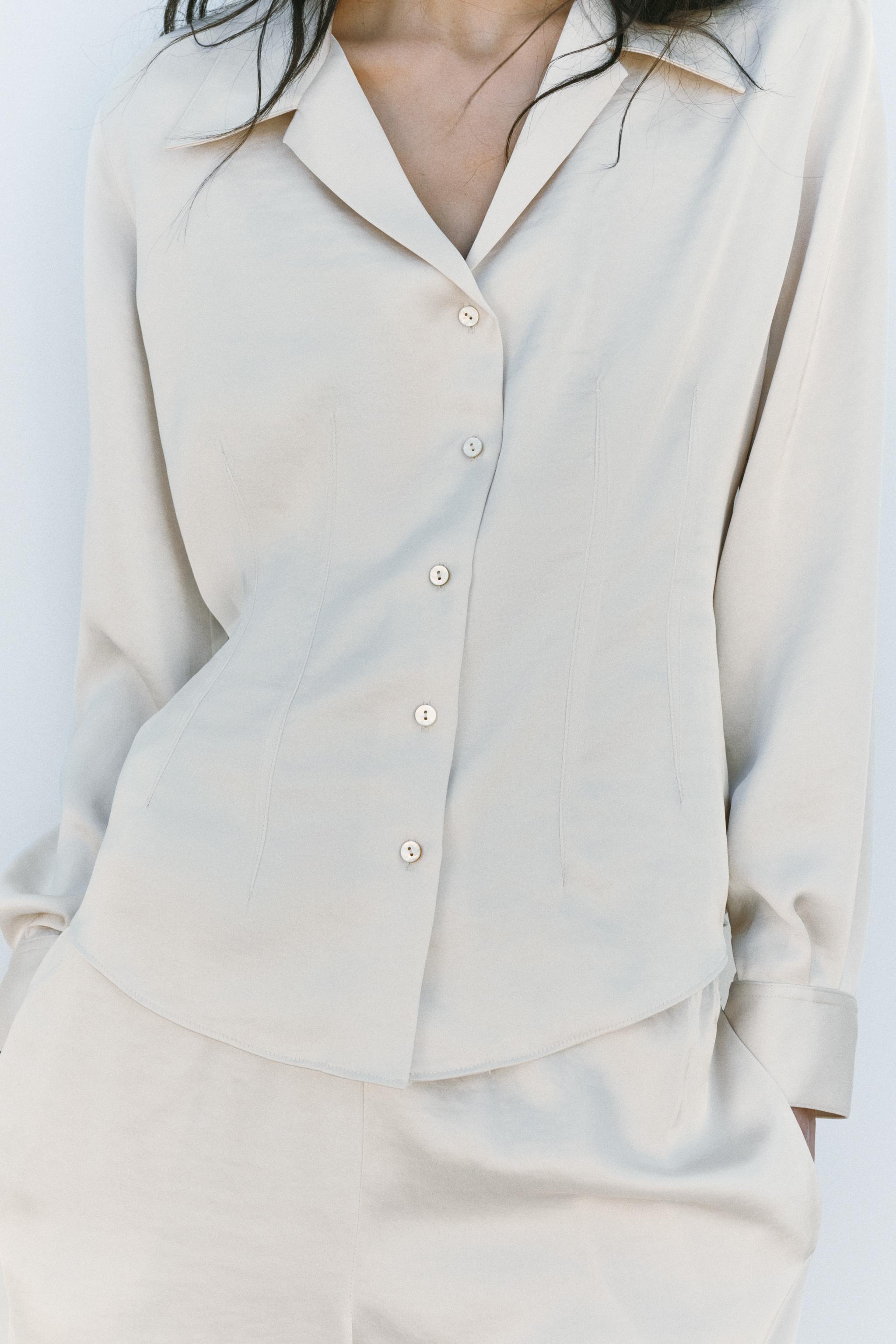 SILK SHIRT X NANUSHKA - Oyster-white | ZARA Turkey