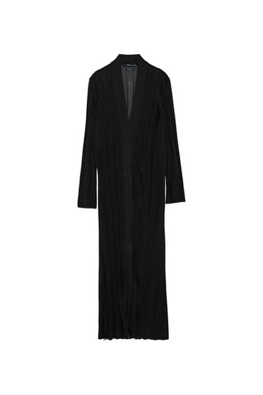 LONG STRIPED TEXTURED CARDIGAN