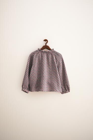 ZARA TIMELESS - PRINTED TEXTURED SHIRT - Brown / Taupe by Zara - Image 1